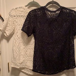 Banana republic lace top with zipper